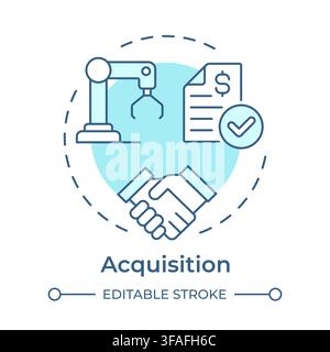 Acquisition soft blue concept icon Stock Vector