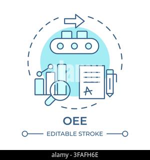 OEE soft blue concept icon Stock Vector