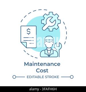 Maintenance cost soft blue concept icon Stock Vector