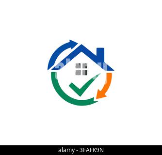 Approved House Real Estate Checkmark Circle Logo Vector Template Stock Vector