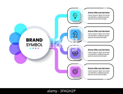 Infographic template with icons and 4 options or steps. Can be used for workflow layout, diagram, banner, webdesign. Vector illustration Stock Vector