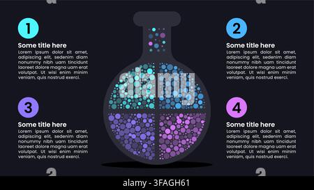Infographic template with icons and 4 options or steps. Laboratory tube. Can be used for workflow layout, diagram, banner, webdesign. Vector illustrat Stock Vector