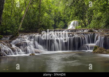 Freshwater Waterfall in Mimosa Estancia - Mimoso River Stock Photo