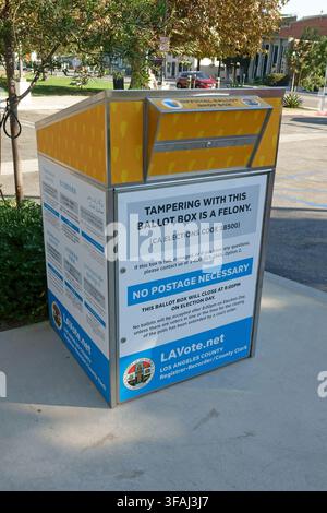 View of a Mail Ballot drop box at the offices of the Board of Elections ...