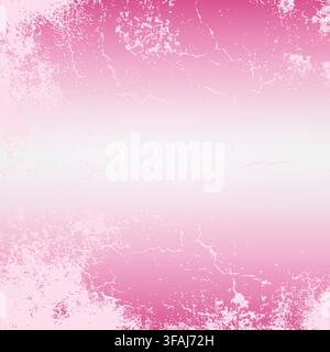 High-quality vector square backdrop featuring a colorful mesh gradient from a clean white center to hot pink edges with a heavy distressed grunge over Stock Vector