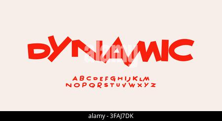 Dynamic jumpy font. Joyful groovy lowercase and uppercase typeset. Crazy irrepressible alphabet, restless type. Dancing letters for birthday, festival Stock Vector