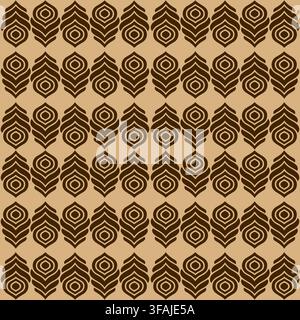 Decorative seamless pattern with tribal-inspired ornamental border elements. Stock Vector