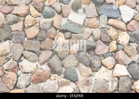 Cobblestone texture pavement high angle view. Stock Photo