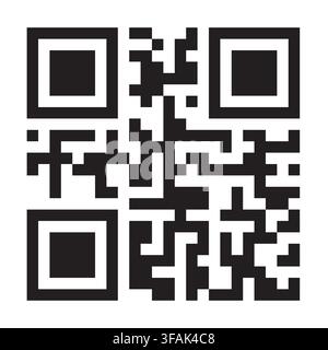 sample, fictional QR code icon, great for technology, digital communication, scanning, websites, mobile applications, information design and marketing Stock Vector