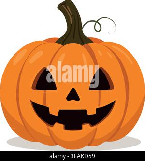 Halloween Jack O Lantern Pumpkin Isolated on White Stock Vector