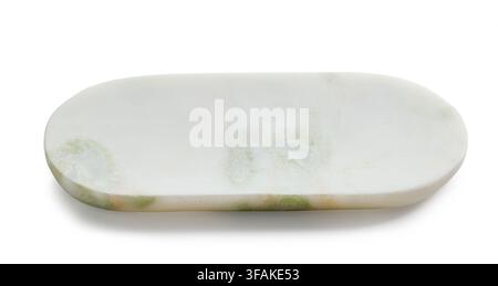 new empty natural stone try isolated on white background Stock Photo
