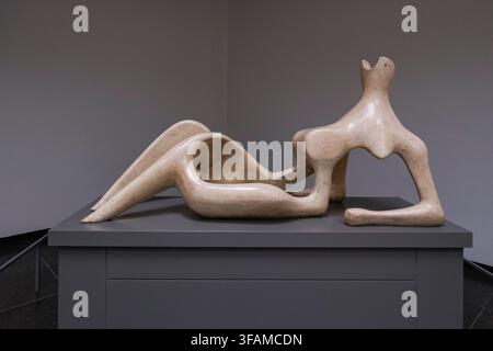 Located within the Royal Ontario Museum's Henry Moore Sculpture Centre, this captivating piece exemplifies the artist’s signature style of abstract fi Stock Photo