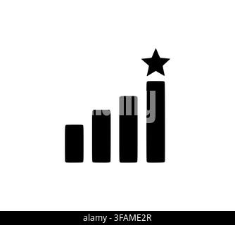Star Ranking Bar Chart Vector Icon Symbolizing High Performance Stock Vector