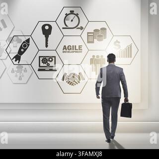 Businessman in agile software development concept Stock Photo