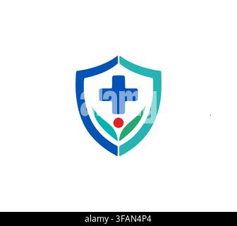 Medical Health Shield Logo Vector Design For Protection Clinic Stock Vector
