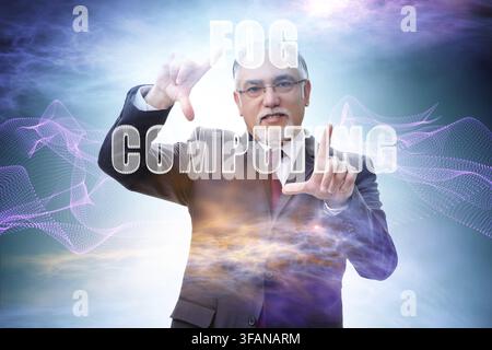 The concept of cloud edge and fog computing Stock Photo