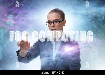 The concept of cloud edge and fog computing Stock Photo