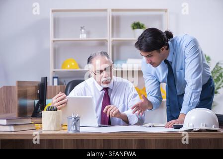 Two architects are working on the project Stock Photo