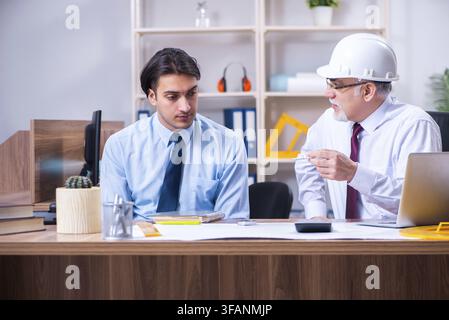 Two architects are working on the project Stock Photo