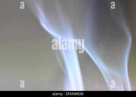 Blue smoke on black background, abstract pattern of smoke Stock Photo