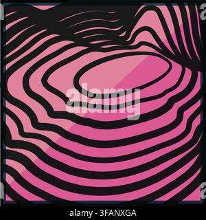 Abstract pink stripes forming optical interference pattern Stock Vector