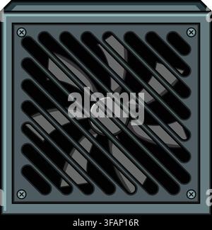 Computer power supply unit fan cooling technology Stock Vector