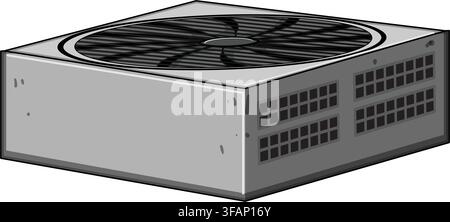 Computer power supply unit supplying energy to system Stock Vector