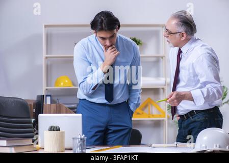 Two architects are working on the project Stock Photo