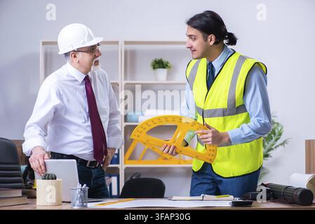 Two architects are working on the project Stock Photo