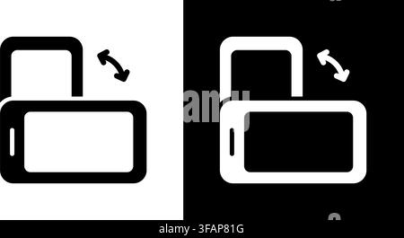 Smartphone Orientation Change Solid Icon. Device Rotation, Screen Adjustment, And Display Mode Switching Silhouette Symbol. Mobile Technology Stock Vector