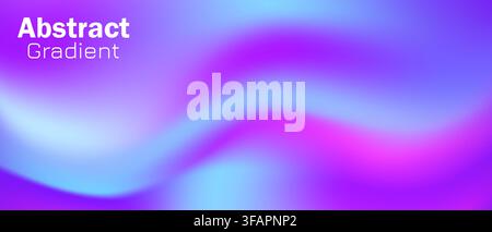 Purple holographic gradient with iridescent light effects and pastel rainbow hues creates an abstract aurora-inspired backdrop with soft pearlescent Stock Vector