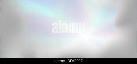 Holographic foil background with iridescent gradient light effects, pastel rainbow colors blending into soft pink and blue hologram texture for modern Stock Vector