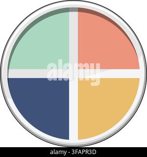 Portion control plate illustrating healthy eating balance Stock Vector