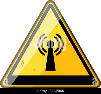Hazard warning sign indicating non ionizing radiation Stock Vector