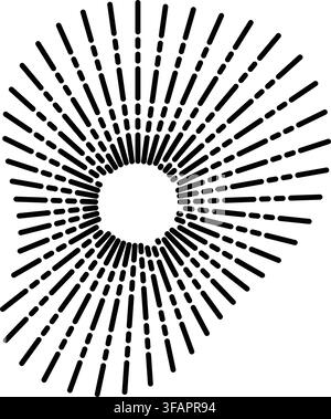 Radial equalizer visualizer lines radiating energy from center Stock Vector