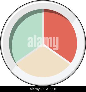 Portion control plate illustrating healthy eating concept Stock Vector