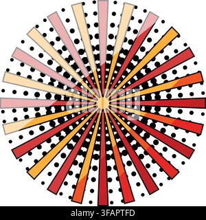 Retro halftone burst radial background creating a dynamic effect Stock Vector
