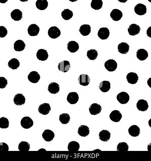 Seamless polkadot pattern with colorful confetti circles creates a playful birthday texture vector illustration background. Stock Vector