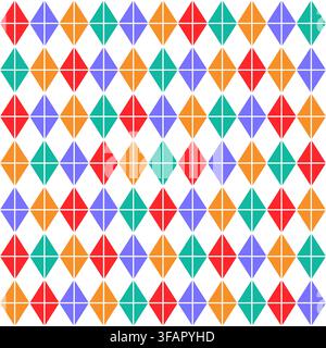 Vintage diamond pattern with festive circus flair vector illustration background. Stock Vector