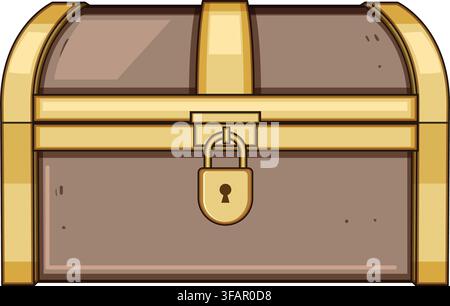 Treasure chest having padlock with keyhole concept Stock Vector
