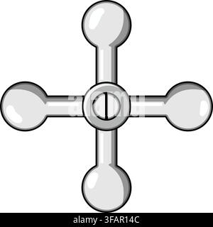 Valve handle turning water control system Stock Vector