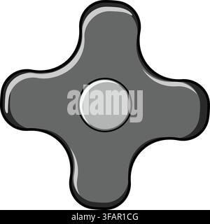 Gray industrial valve handle with a simple design Stock Vector