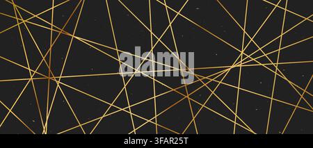 Straight random chaotic geometric lines form striking abstract vector pattern. Stock Vector