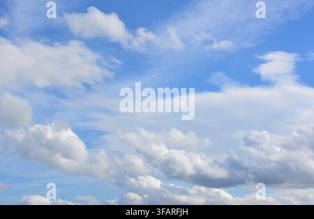 Vast Blue Sky with Fluffy White Clouds wallpaper Stock Photo