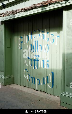 Double doors for the gloucester willow coffins company Stock Photo