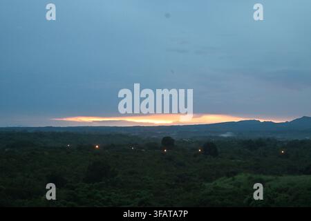 Rainy Season Sunset Over San Carlos, Panama Stock Photo