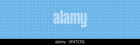 Seamless dash blueprint bg with square grid and cross intersections. White millimeter paper on blue background. FUI tech grid. Vector pattern for note Stock Vector