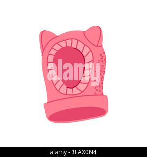 Cute winter balaclava with cat ears. Cozy accessories in trendy colors. Seasonal winter fashion collection, isolated vector illustration, perfect for stickers, cards and posters. Vector illustration Stock Vector