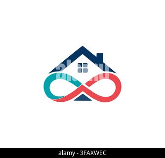 Modern Real Estate Infinity House Logo Concept Vector Graphic Design Stock Vector