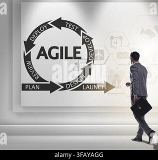 The businessman in an agile software development concept Stock Photo